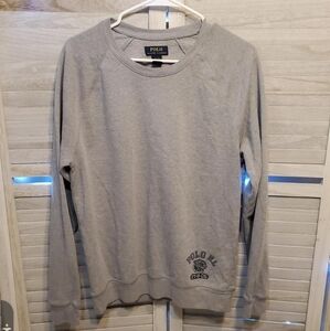 Ralph Lauren Polo lightweight Gray Sweatshirt w/blue Tiger logo SIZE MEDIUM